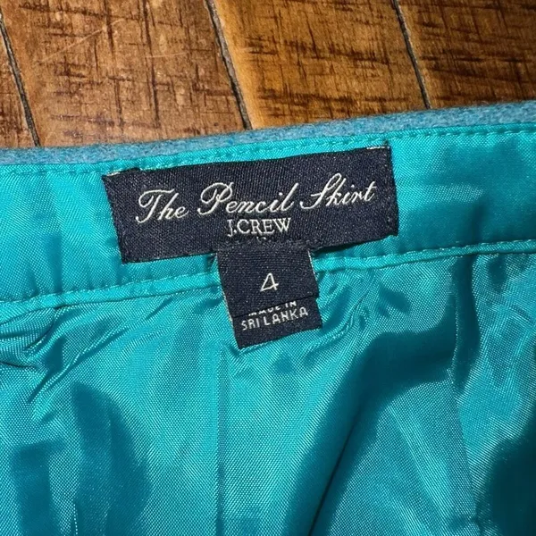J Crew The Pencil business casual size 4 blue wool blend skirt - Image 2