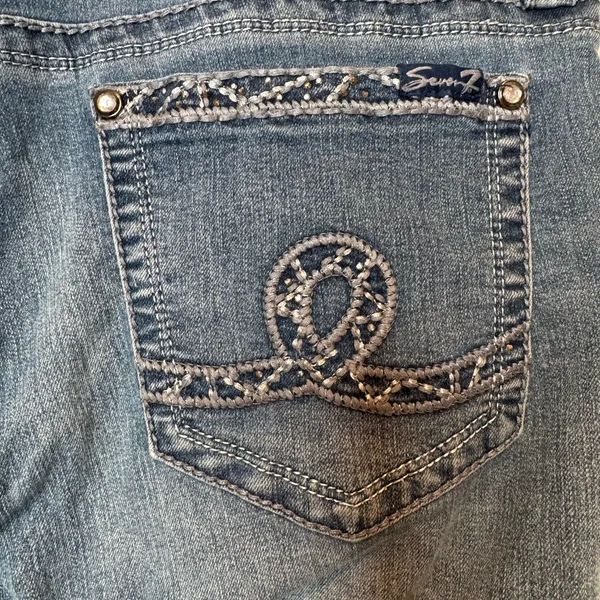 Seven7 Boot Cut Jeans Blue Denim Size 12 - Image 5
