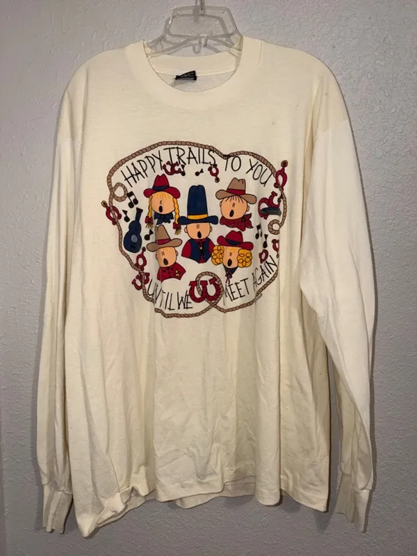 Vintage shirt Happy Trails Choir Western School Kids Cowboy cottagecore granny - Image 2