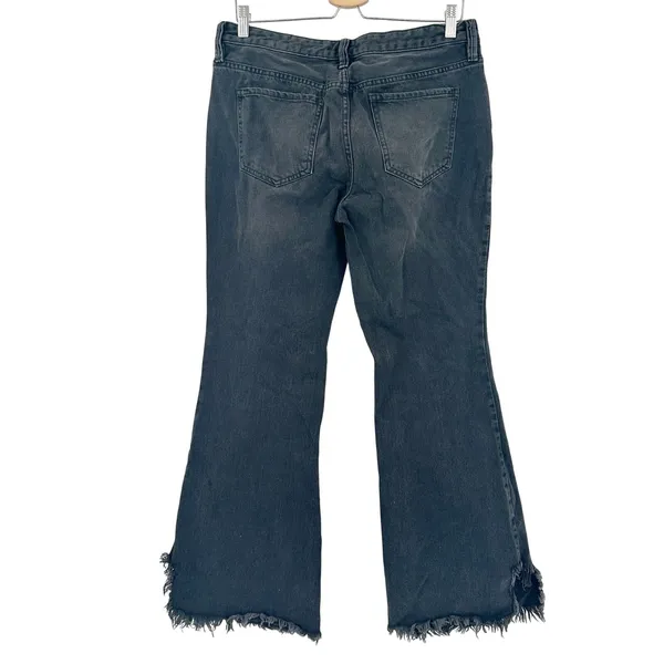 Free People FP We The Free Womens Raw Hem Distressed Western Flare Jeans Size 29 - Image 9