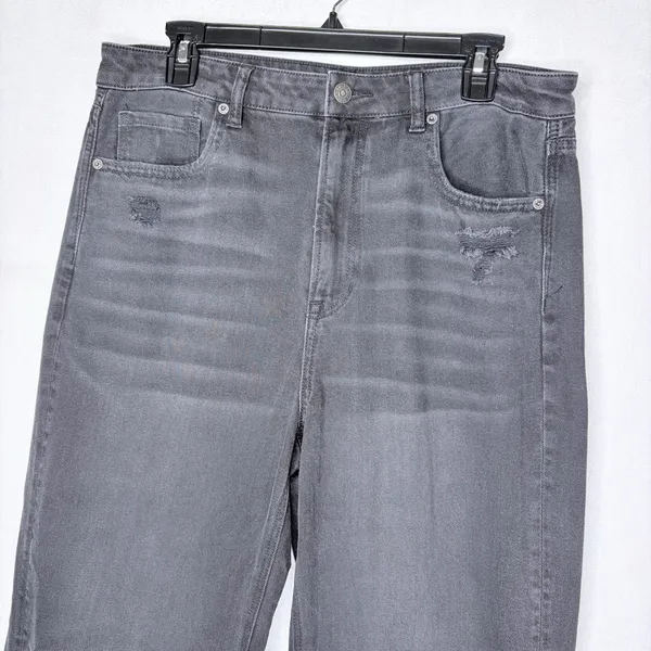 American Eagle Black Mom Straight Distressed Jeans - Image 7