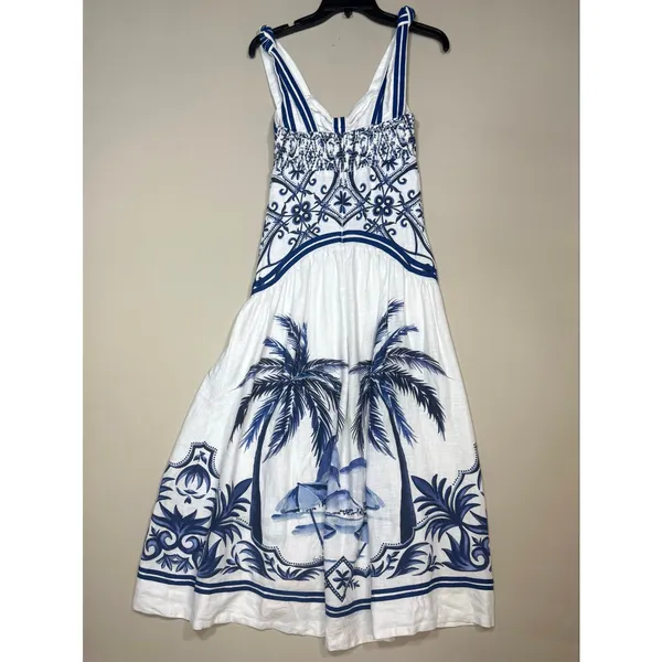 Farm Rio Wonderful City Tropical Print Maxi Dress XS - Image 5