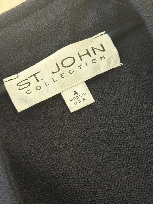 St. John Black Long Cardigan Jacket with Decorative Buttons - Image 5