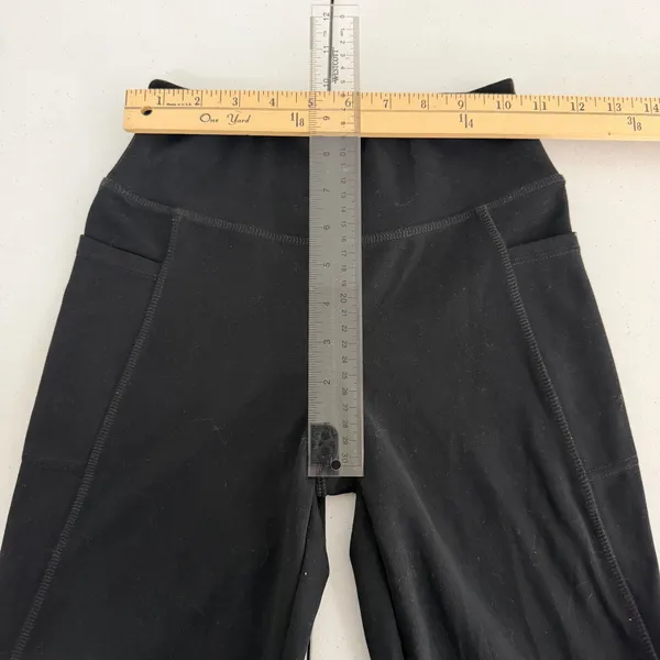 Jockey Activewear Pants Womens XS High Waisted Straight Leg Pockets Black - Image 7