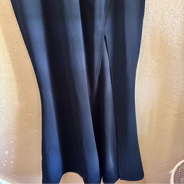 WOOSEA Women Black V Neck Sleeveless Ruched Mermaid Evening Gown XL NWT - Image 4