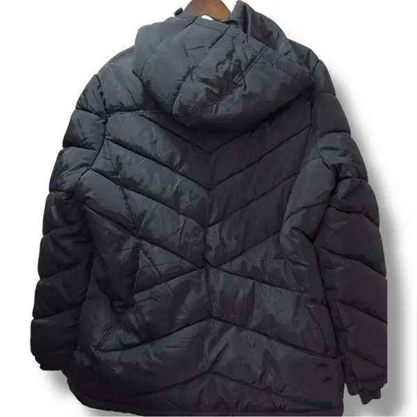 Reebok | NWOT Women's Black Pink Trim Thick Winter Puffer Jacket Coat (size XL) - Image 5