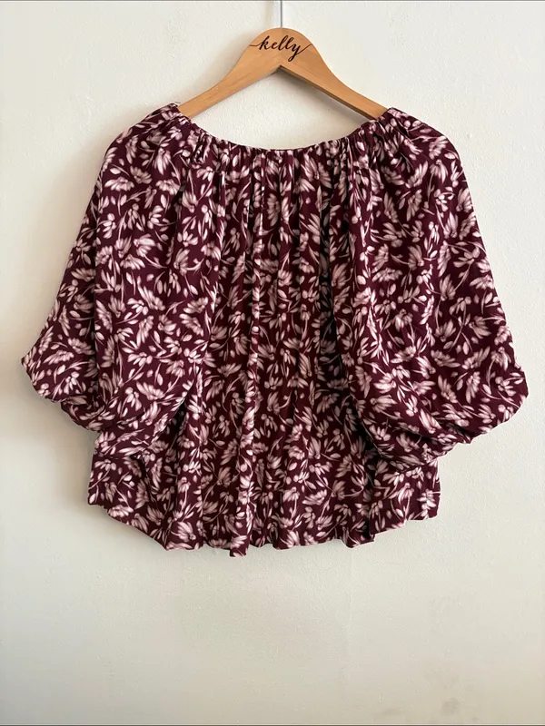 Madewell Bubble Sleeve Top in Floral #NS434 Womens Size 6 NWT - Image 2