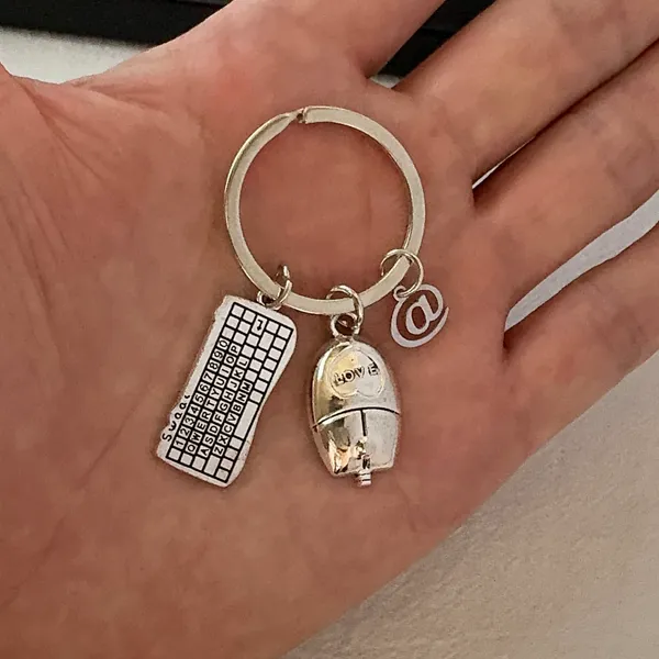 Mouse Keyboard Keychain Charm for Men Women Car Keychain Key Ring Bag Charm - Image 4
