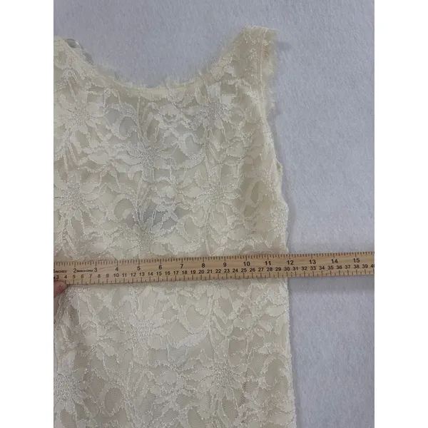 Jump Apparel Wendye Chaitin Ivory Floral Lace Sheath Dress 47464 Women Small NWT - Image 2