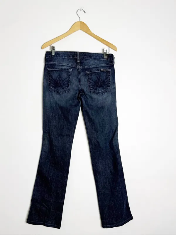 7 For All Mankind A Pocket Flare Jeans Women’s 27 Dark Wash Stretch Denim - Image 2