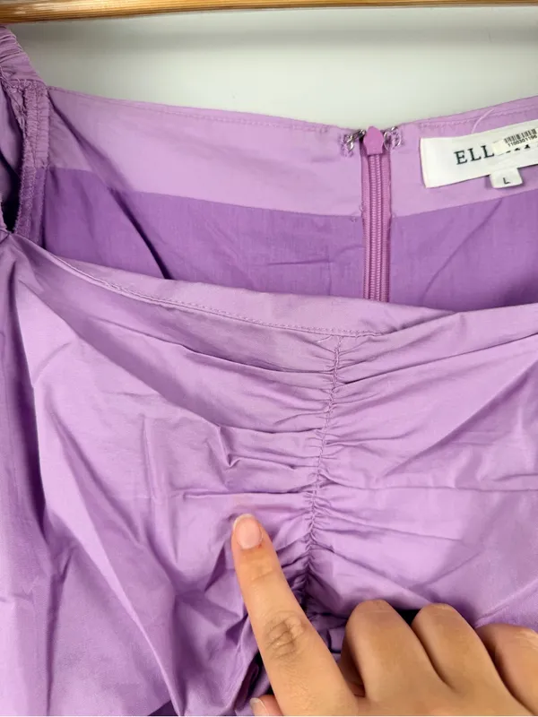 Elliatt Shirley in lavender Purple Poplin mini Dress size large - Image 5