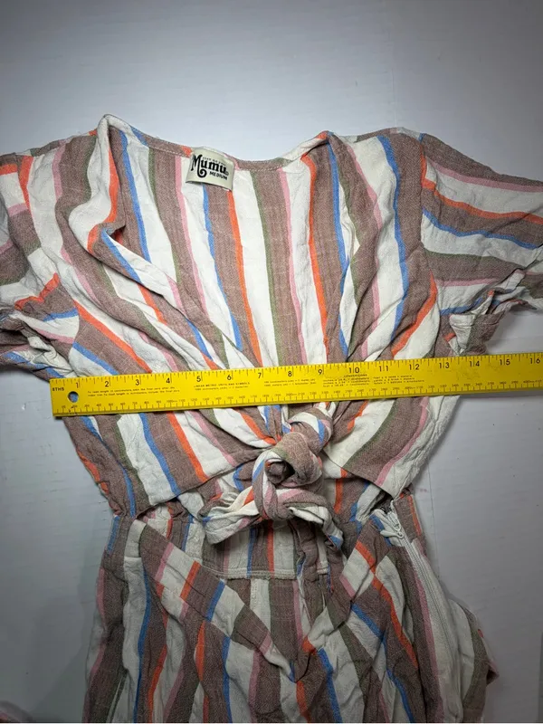 Show Me Your MuMu Striped Tie-Front Jumpsuit in Cream, Rust, Blue, Olive - Image 5