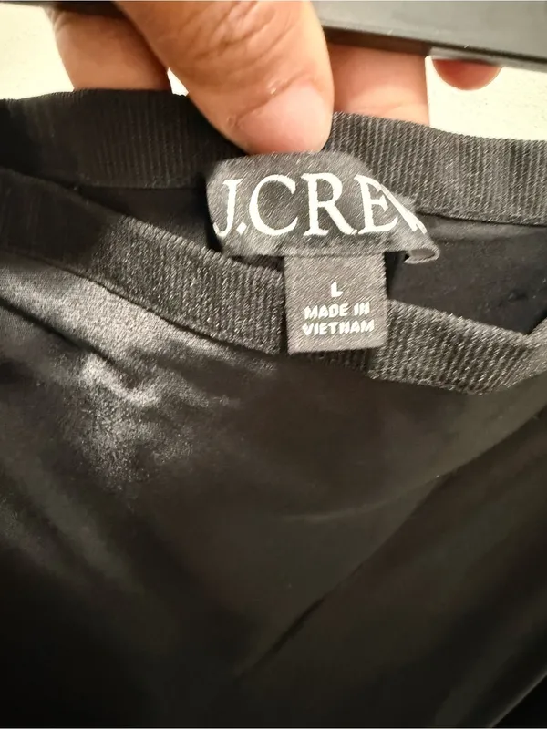 NWOT J. Crew Black New Gwyneth Slip Skirt in Viscose Charmeuse, size L - Image 5
