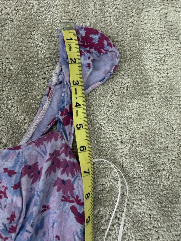 Reformation Bryson Dress Midi Length in Morning Dew Purple Floral Size 4 Viscose - Image 15