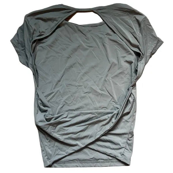 Bershka Gray Women's Cross Back and Backless Top - Image 2