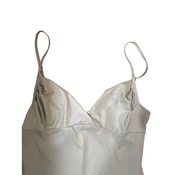 Y2K Victorias Secret‎ Satin Slip Dress M Sage Lingerie Chemise Spaghetti Strap - Image 3