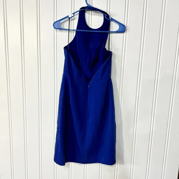 Keepsake The Label Royal Blue Halter Neck Asymmetrical‎ Mini Dress Size Small - Image 4
