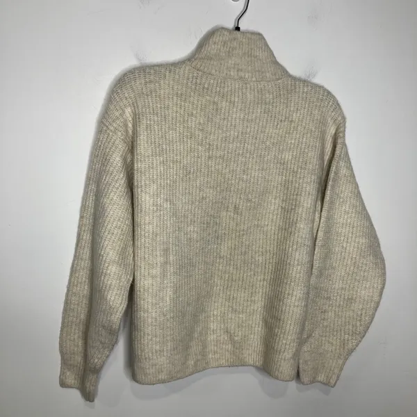 Vince Camuto half zip sweater cream cozy neutral trendy‎ women's size medium - Image 6