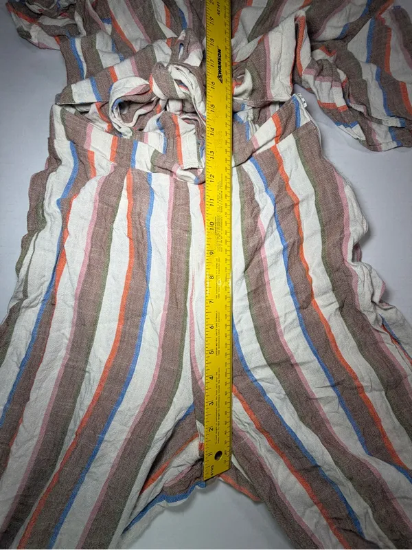 Show Me Your MuMu Striped Tie-Front Jumpsuit in Cream, Rust, Blue, Olive - Image 6