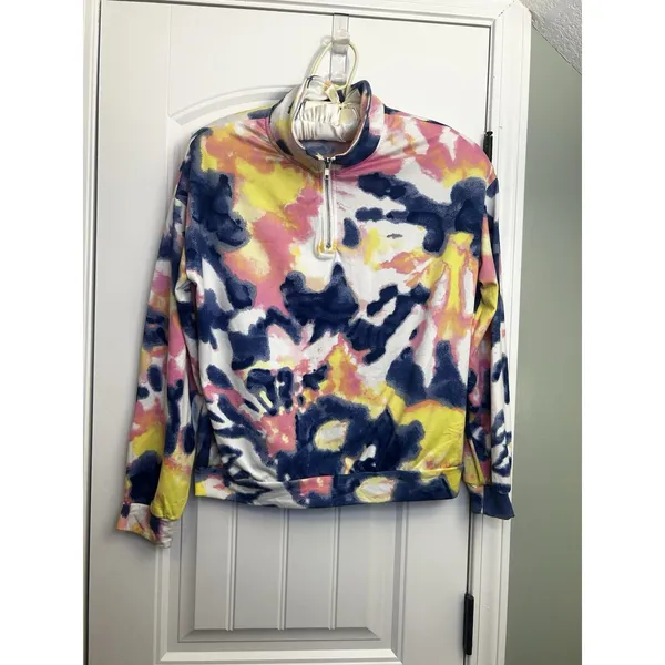 Bobbie Brooks XL Colorful Abstract Half Zip Pullover Stretch Women’s Top Lounge - Image 12