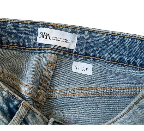 Zara Blue Denim Shorts Women Size 2 | 45-28 - Image 2