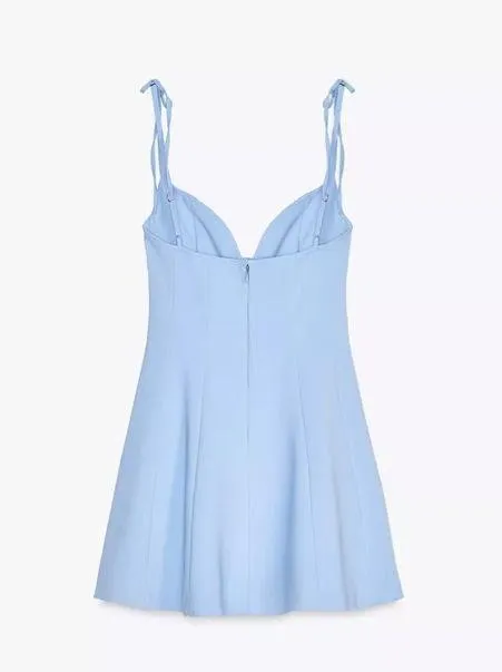 Zara dress mini corset bows baby blue wedding evening party cocktail - Image 13