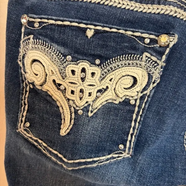 DryAd Women's Jeans Skinny Embellished Pockets Y2K Size 25 x 32 Dark - Image 6