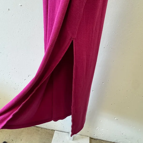 Loft Womens Magenta Pink Ribbed Sleeveless Racerback Maxi Dress Medium 767200 - Image 4