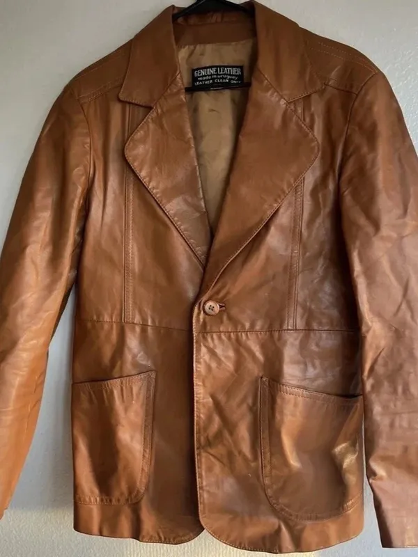 Vintage Blazer Women’s Sz 40 genuine Lined leather jacket made in Uruguay - Image 4