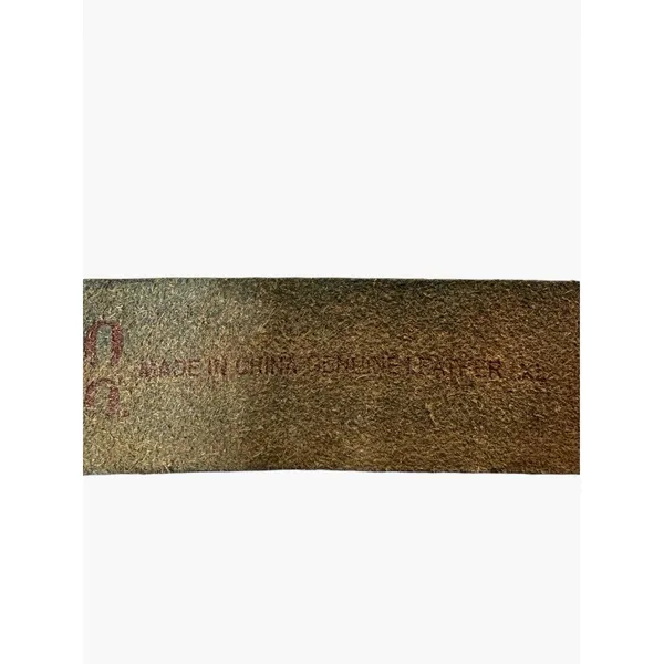Mossimo Denim VTG Mossimo Supply Co Leather Belt Oval Brass Buckle Brown Cottagecore Western - Image 11