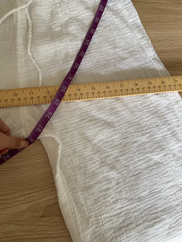 Abercrombie & Fitch XS Short White Cotton Gauze Pants Wide Leg Beach Resort - Image 6