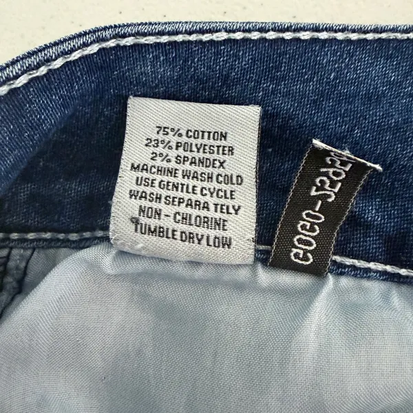 Gogo Jeans Y2k Gogo Womens Dark Wash Flare Leg‎ Embroidered Studded Denim Blue LowRise 7/28 - Image 10