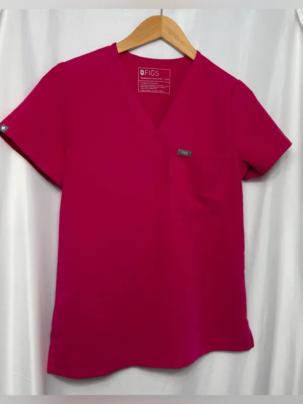 FIGS Scrub Set Top & Jogger Pants Magenta Medical Uniform XXS - Image 2