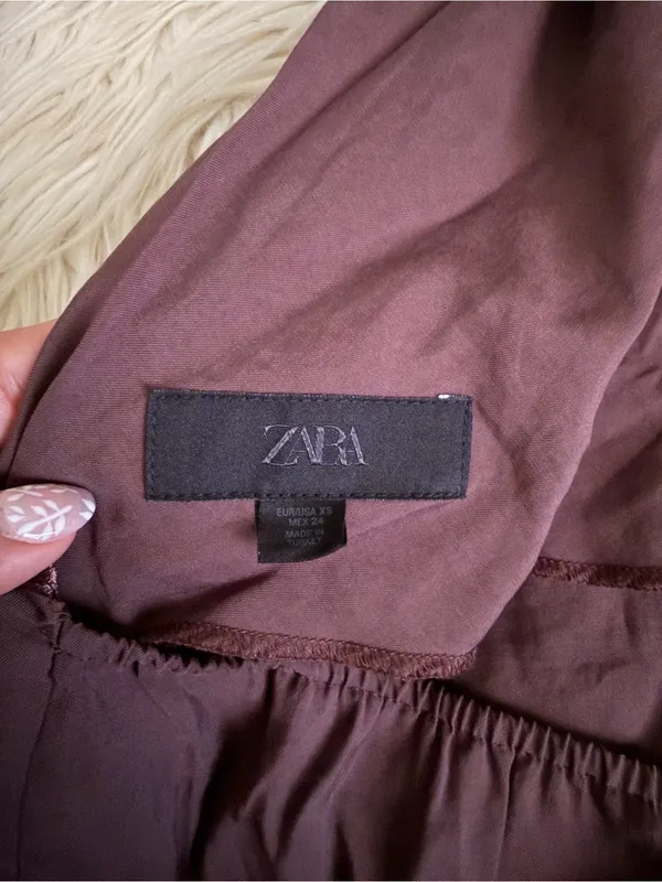 ZARA Women’s Brown Halter Neck Button-Front Top - Image 13