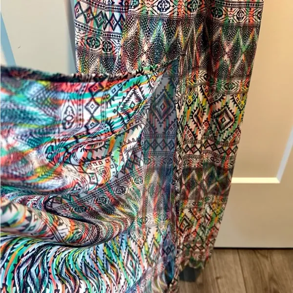 Women's Sequin Hearts Multicolor Boho Style Summer Maxi‎ Dress Size Small - Image 4