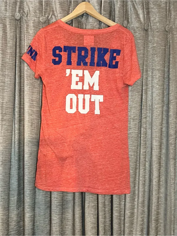 Y2K PINK Victoria's Secret Phillies Red Short Sleeve V Neck Tee Size Medium - Image 7