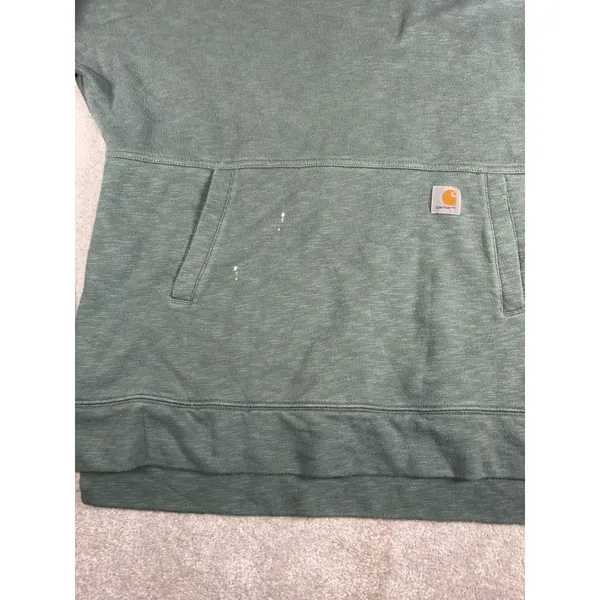 Carhartt Women's Newberry Cowl Neck Hoodie‎ Green Pullover M *bleach Spot Show - Image 2