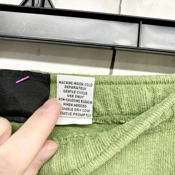 Vintage Onque‎ Casuals Pants Women Small Green Elastic Waist Drawstring Joggers - Image 4