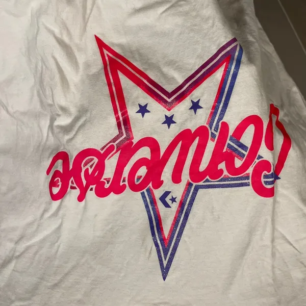 Cute Converse star logo pink purple crop graphic t-shirt - Image 6