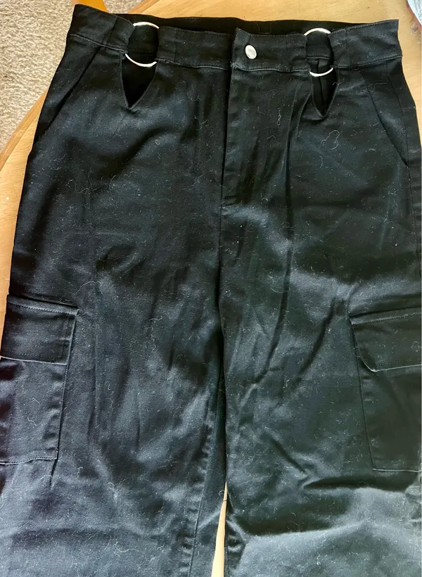 Black O ring cargo jeans Size M - Image 2