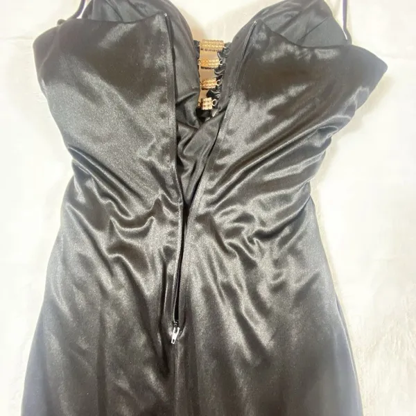 Sexy Ruched Hourglass‎ Black Dress Rhinestones 5/6 Formal Prom Evening Gown - Image 9