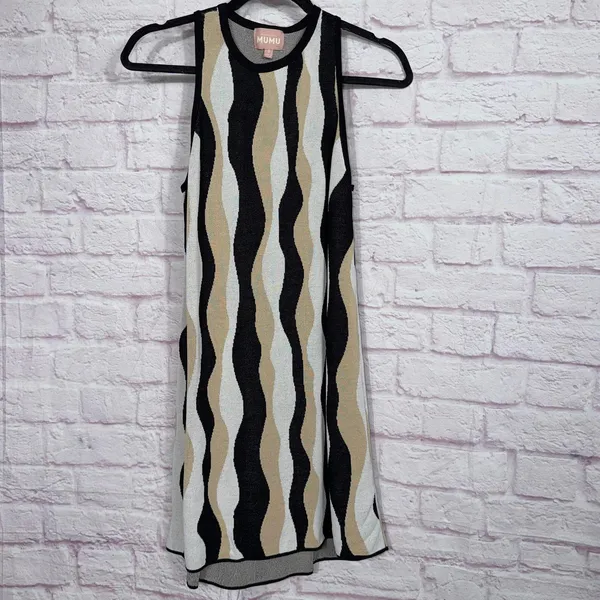 Sweeney Sweater Dress in Squiggle Stripe SHOW ME YOUR MUMU Size Small - Image 4