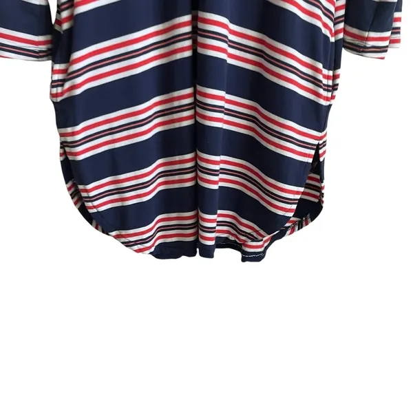 La Blanca Women Sailor Striped Dress L Lace‎ Up Nautical Coastal Preppy Resort - Image 5