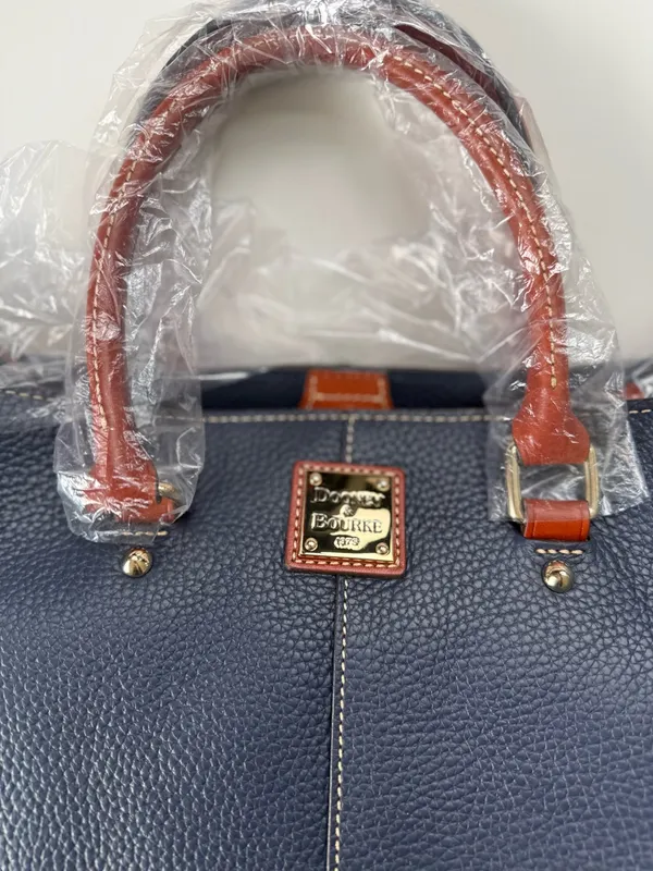 NWT Dooney & Bourke Pebble Grain Chelsea Shopper Tote Bag - Midnight Blue - Image 4