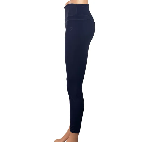 Gymshark Women's Navy Blue Cinch Cropped Yoga Athletic Leggings Pants Size S - Image 2