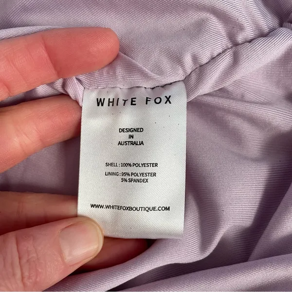 White Fox Barbie Girl Mini Dress Lilac Size Medium Glitter Party Homecoming Prom - Image 6