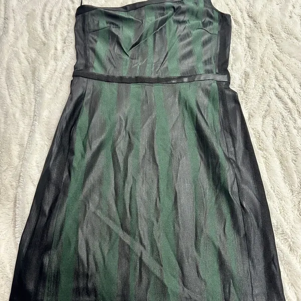 Jay Godfrey Emerald Black One-Shoulder Cocktail Mini Dress Size 8 - Image 6