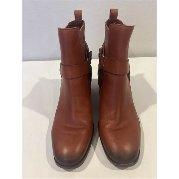 Sam Edelman Dalma‎ Ankle Biker Boots Size 8 Spiced Red Leather Western Boho - Image 2