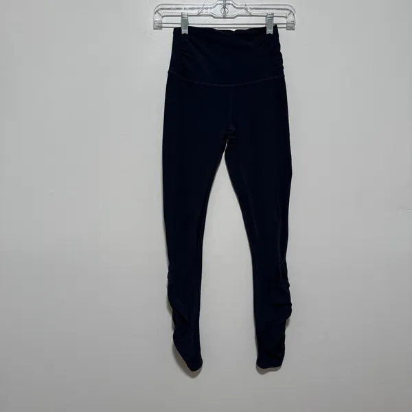 Lululemon Align High-Rise Ruched Waist Nulu Pant 25" True Navy Size‎ 4 - Image 4