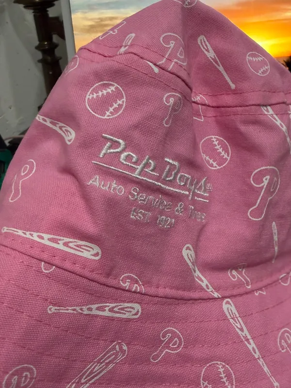 Pink Embroidered 'P' Bucket Hat for Women - Image 2